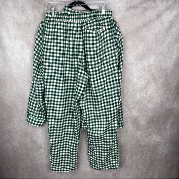 Lunya Lahgo Brushed Flannel Long Sleeve Pant Set In Verdant Check Green Men's M - Picture 5 of 12